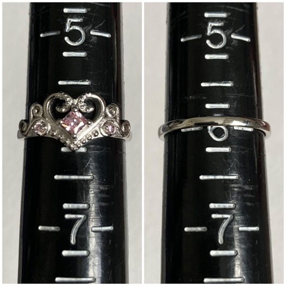 Size 6 Sterling Silver Pink Accents Princess 925 Ring - Picture 8 of 9